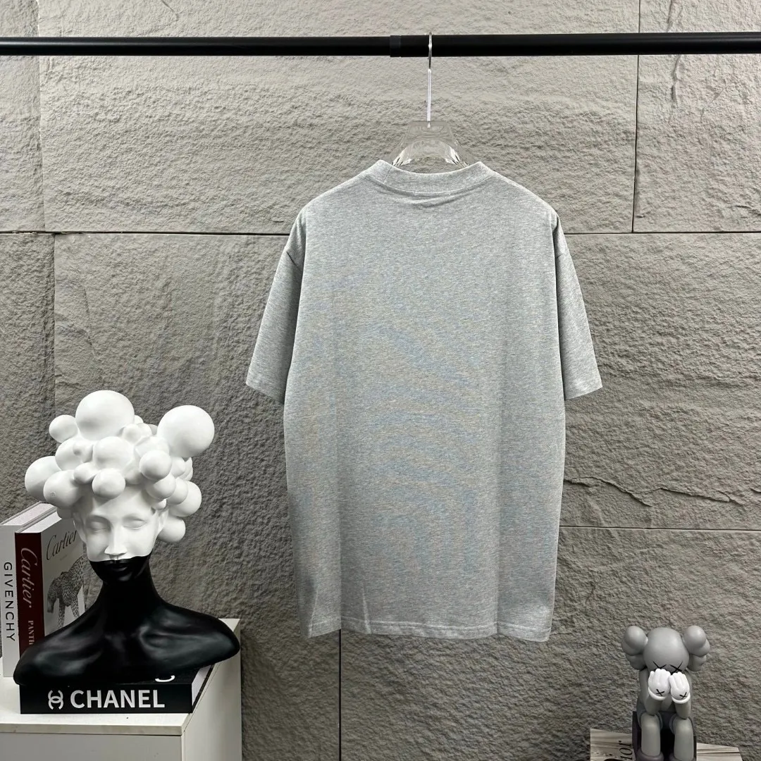 Ami Love 2026 Spring and Summer Style Classic simple three-dimensional big love embroidered personalized logo Customized double yarn plain cotton fabric Short-sleeved T-shirt Men and women Same Style Color: Black White Flower Gray Size: S (90-130 pounds) M (120-150 pounds) L (140-165 pounds) XL (160-180 pounds) XXL (180-210 pounds)